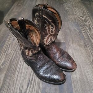 TONY LAMA Stockman SHOULDER Brown Leather Roper Cowboy Boots #CT2032 OLD DIRTY